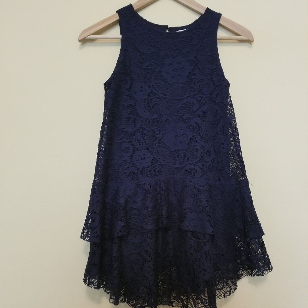 Navy blue lace blouse